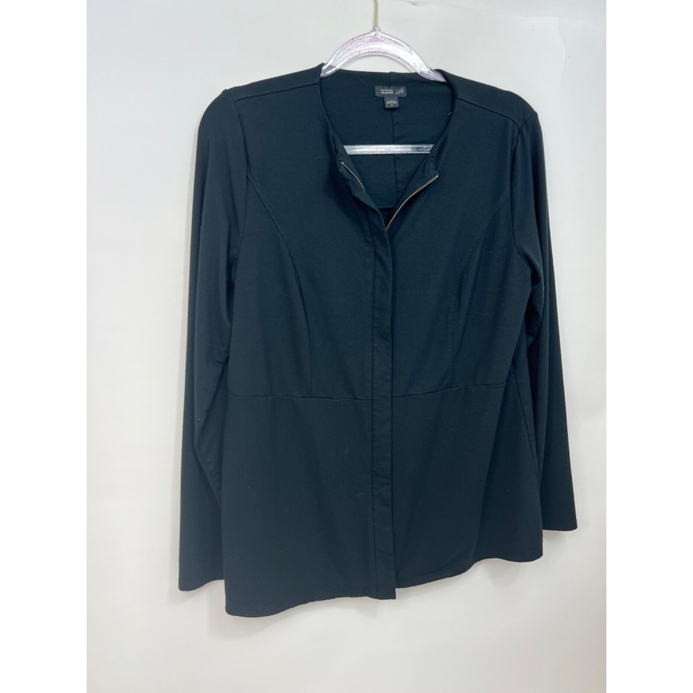 J Jill Wearever Cardigan Womens Size S Black Long Sleeve Stretch Full Zip‎ Tunic